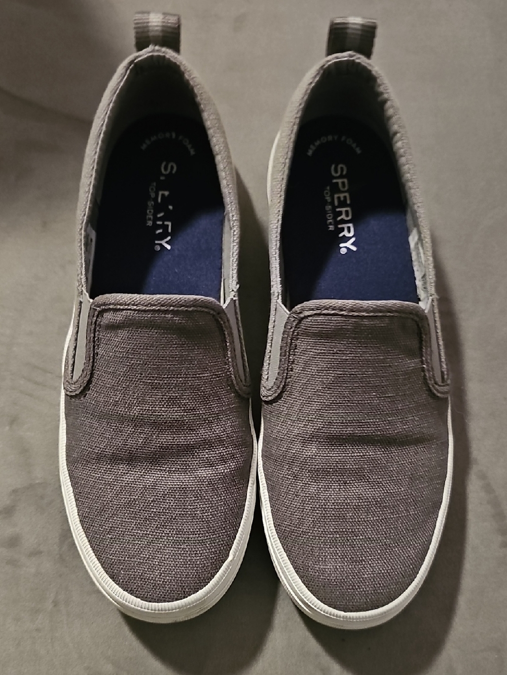 Sperry Women's Gray Canvas Slip-On Loafers